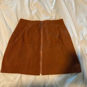 SHEIN Corduroy front zipper skirt, rust brown, small (US 4)